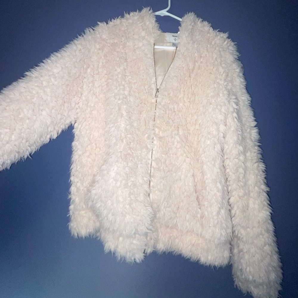 Furry light pink jacket